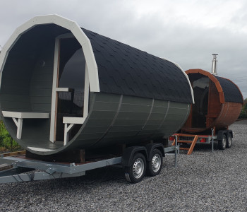 Luxury Barrel Sauna 3.5m on Trailer